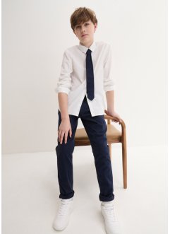 Chlapecké chino kalhoty, košile a kravata, slavnostní (3dílná souprava), bpc bonprix collection