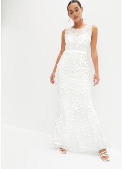 Svatební šaty ze síťoviny s aplikací kytiček, BODYFLIRT boutique