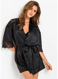 Saténové kimono s lesklým efektem, bonprix