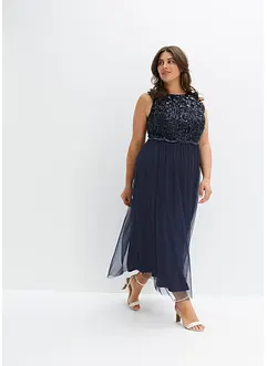 Maxi šaty s výšivkou s flitry, bonprix