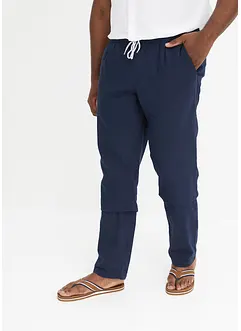 Kalhoty bez zapínání s podílem lnu, Regular Fit Straight, bonprix