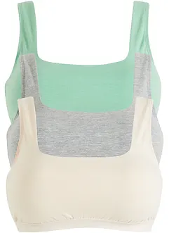 Podprsenkový top s organickou bavlnou (3 ks v balení), bonprix