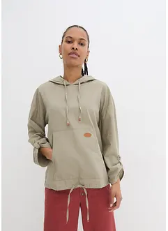 Halenka bez zapínání, s kapucí, ze směsi lnu, bonprix