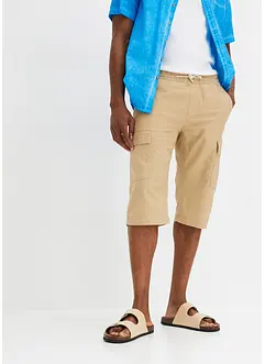 Cargo bermudy se lnem, Regular Fit, bonprix