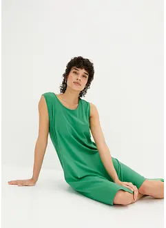 Krátké žerzejové šaty do linie A, bez rukávů, bonprix