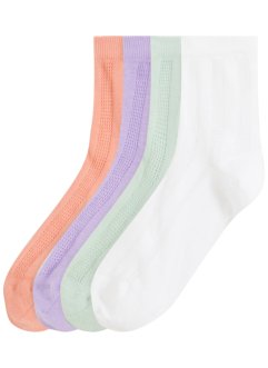 Ponožky z úpletu Pointelle, s organickou bavlnou (4 páry), bpc bonprix collection