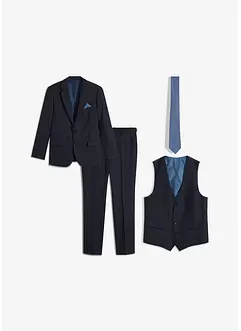 Oblek s vestou a kravatou (4dílná souprava), Slim Fit, bonprix