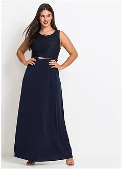 Dlouhé večerní šaty s páskem (2dílná souprava), bonprix