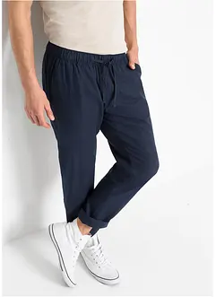 Kalhoty bez zapínání, Regular Fit s podílem lnu, Straight, bonprix