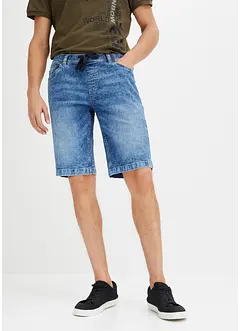 Lehké strečové džínové bermudy bez zapínání, Slim Fit, bonprix