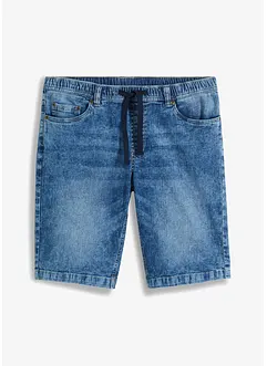Lehké strečové džínové bermudy bez zapínání, Slim Fit, bonprix