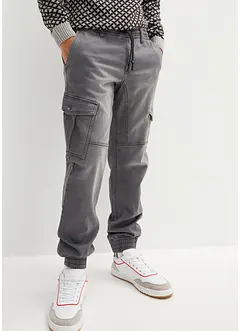 Džíny z teplákoviny Regular Fit, s cargo kapsami, Straight, bonprix