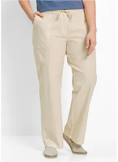 Lněné kalhoty s širokými nohavicemi, bonprix