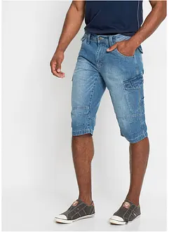 Lehké dlouhé džínové cargo bermudy, Relaxed Fit, bonprix