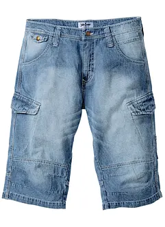 Lehké dlouhé džínové cargo bermudy, Relaxed Fit, bonprix