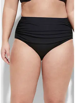 Stahovací bikinové kalhotky s vysokým pasem, lehký tvarující efekt, s řasením, bonprix