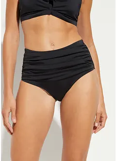 Stahovací bikinové kalhotky s vysokým pasem, lehký tvarující efekt, s řasením, bonprix