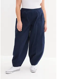 Keprové kalhoty z elastické bavlněné směsi, bonprix