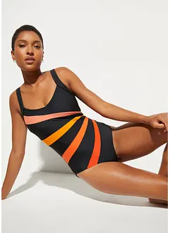 Stahovací jednodílné plavky, silný tvarující efekt, se vsadkami, bonprix