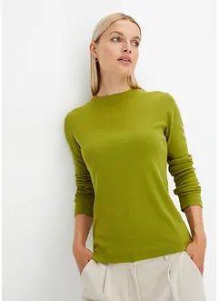 Žebrované triko z čisté bavlny, dlouhý rukáv, bonprix