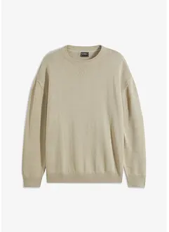 Svetr s kulatým výstřihem a bavlnou, Loose Fit, bonprix