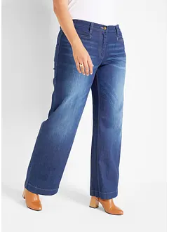 Džíny, Wide Leg, Mid Waist, pohodlný pas, bonprix