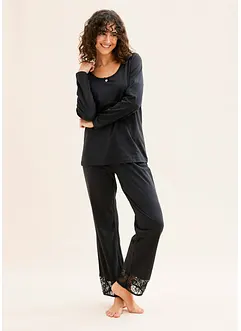 Pyžamo s jemnou krajkou, bonprix