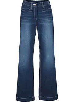 Džíny, Wide Leg, Mid Waist, pohodlný pas, bonprix