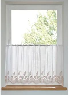 Vitrážková záclona s výšivkou listů, bonprix