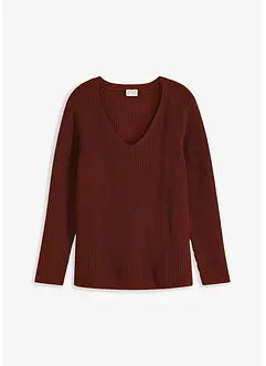 Žebrovaný svetr z čisté bavlny, bonprix