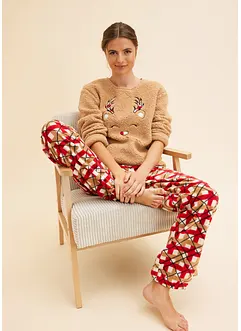 Flísové pyžamo s výšivkou, bonprix
