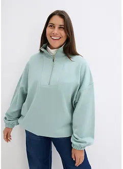 Oversized mikina s trojským límcem, bonprix