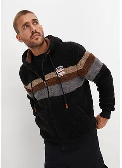 Medvídková flísová mikina na zip s kapucí, bonprix