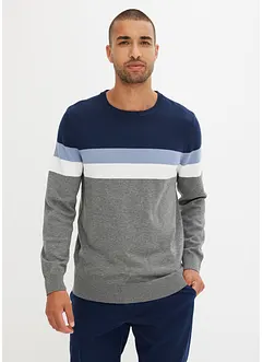 Jemně pletený svetr s Colorblocking s bavlnou, bonprix