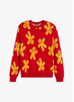 Svetr s vánočním motivem, s obsahem bavlny, bonprix