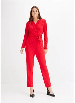 Žerzejový  jumpsuit v zavinovacím vzhledu, bonprix