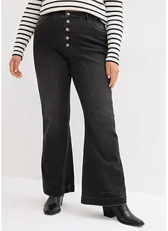 Džíny Bootcut, High Waist, pohodlná pasovka, bonprix