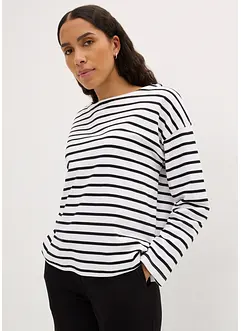 Triko s dlouhým rukávem a lodičkovým výstřihem, z organické bavlny (2 ks v ablení), bonprix