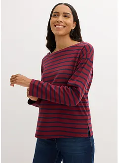 Triko s dlouhým rukávem a lodičkovým výstřihem, z organické bavlny (2 ks v ablení), bonprix