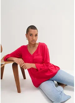 Halenka s výstřihem do V, dlouhý rukáv, bonprix