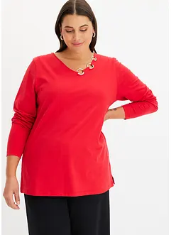 Triko s dlouhým rukávem a kroužky, bonprix