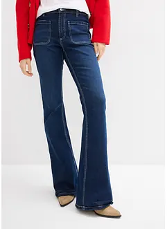 Strečové džíny Bootcut, High Waist, dlouhá délka, bonprix