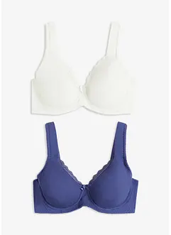 Bezešvá nevyztužená podprsenka s kosticemi a s organickou bavlnou (2 ks v balení), bonprix