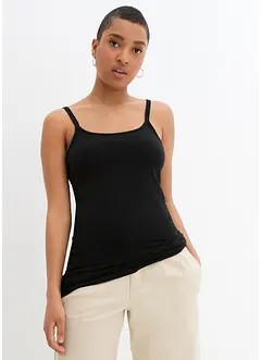 Dlouhý top z organické bavlny, se špagetovými ramínky (2 ks v balení), bonprix