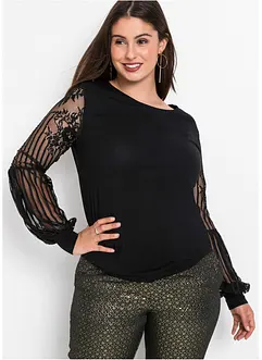 Tričko s dlouhým rukávem, z viskózové směsi, bonprix