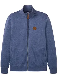 Mikina na zapínání se stojáčkem a s detaily z imitace kůže, bonprix