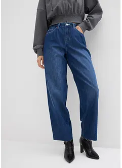 Baggy džíny, Mid Waist, pohodlný pas, Super Soft, bonprix