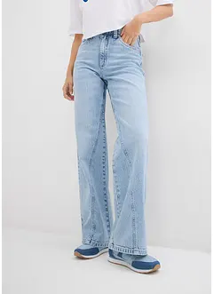 Džíny Wide Leg, High Waist, nízký podíl streče, bonprix
