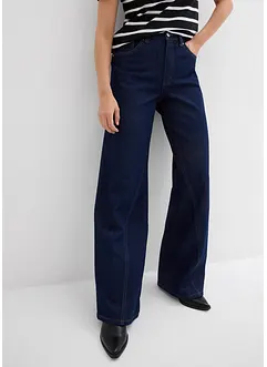 Džíny Wide Leg, High Waist, nízký podíl streče, bonprix