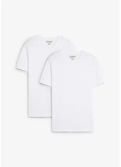 Tričko (2 ks v balení) z čisté organické bavlny, Slim Fit, bonprix
